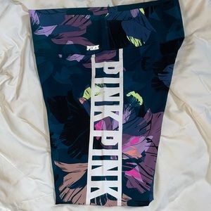 Pink bonded floral tights